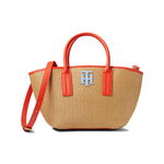 Genti Femei Tommy Hilfiger Sally Straw Small Tote KhakiBronzed Orange, Tommy Hilfiger