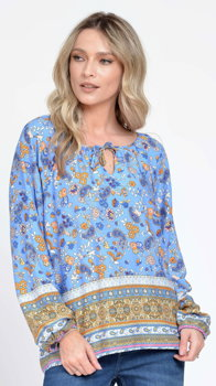 Bluza IE Dama cu Maneca lunga, Multicolor cu Imprimeu Combinat, Eranthe