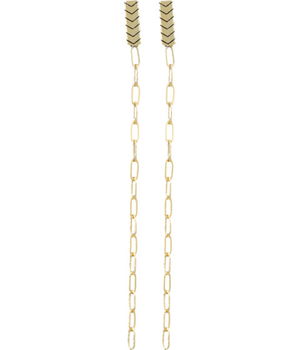 Bijuterii Femei Argento Vivo Chevron Drop Chain Earrings Gold, Argento Vivo