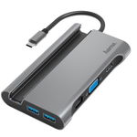 Hub USB Hama multiport, 3x USB 3.2 gen 1, 1x VGA, 1x HDMI, Grey