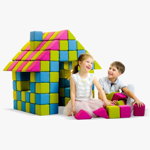 Blocuri JOY Magnetice de construit, JollyHeap, 150 cuburi, Diverse culori, JollyHeap®