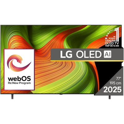 Televizor LG OLED OLED77B53LA, ULTRA HD 4K, Smart, HDR, 195 cm, Clasa F