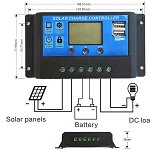 Controler panou solar 12/24V 30A mini dual USB, 