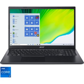 Laptop Acer 15.6'' Aspire 5 A515-56, FHD, Procesor  Intel® Core™ i7-1165G7 (12M Cache, up to 4.70 GHz, with IPU), 8GB DDR4, 256GB SSD, Intel Iris Xe, Win 10 Home, Charcoal Black