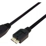 USB 3.0 Male tip A - MicroUSB Male tip B 3.0, 1m, Negru, Logilink