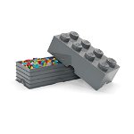 Cutie depozitare LEGO 2x4 gri inchis