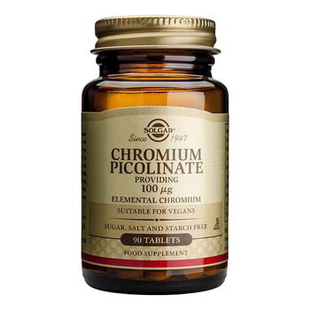 Chromium Picolinate (Mineral Picolinat de crom) 100mcg 90 tablete, Solgar, natural, Solgar