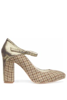 Pantofi din material textil si piele naturala metalizata, Ana Kaloni
