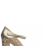 Pantofi din material textil si piele naturala metalizata, Ana Kaloni
