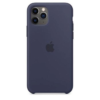 Husa Apple pentru iPhone 11 Pro, Silicon, Midnight Blue