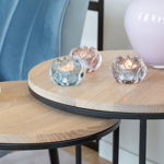 LOTTA, Suport de tea lights din sticla, gri, h.5 cm, d.8,5 cm, FINK