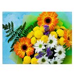 Tablou buchet flori gerbera crizanteme - Material produs:: Tablou canvas pe panza CU RAMA, Dimensiunea:: 80x120 cm, 