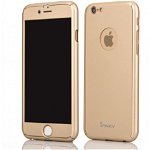 Husa Apple iPhone 6/6S, FullBody Elegance Luxury iPaky Gold , acoperire completa 360 grade cu folie de sticla gratis, iPaky