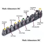 Mufa adaptoare alimentare DC 2.1x5.5 mm mama la 3 Pini tip Dell tata, OEM