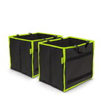 Geanta Organizator Auto MNC Duo, Fixare cu Scai, Portabile cu Maner, Pliabile, Negru cu Verde - MNC