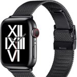 Curea metalica AFEKYY ,otel inoxidabil, negru, compatibilă cu Apple Watch 6/5/4/3/2/1, SE.