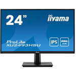 Monitor IPS LED iiyama ProLite UltraSlim 23.8" XU2493HSU-B1, Full HD (1920x1080), VGA, HDMI, DisplayPort, Boxe (Negru)