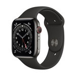 Apple Watch Series 6 44mm, Cellular, Otel Inoxidabil Grafit, M09H3WB, black