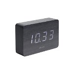 Ceas alarmă cu aspect de lemn Karlsson Square, 15 x 10 cm, Karlsson