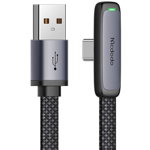 Cablu de date CA-3341, USB/USB-C, 100W, 6A, 1.8m, Unghi incarcare 90 grade, Negru, Mcdodo