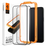 Spigen Folie Sticla Glass tR AlignMaster iPhone 15, kit de montare, 2 buc/pachet Black