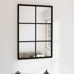 vidaXL Oglindă de perete, negru, 60x40 cm, metal, vidaXL