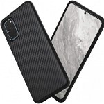 Husa pentru Samsung Galaxy S20, MyStyle Perfect Fit cu insertii de carbon, negru