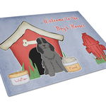 Caroline`s Treasures Dog House Colectia Cocker Spaniel negru de sticlă de tăiere Bord mare Multicolore 12H x 16W, 
