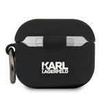 Carcasa Karl Lagerfeld KLACA3SILKHBK Silicone Ikonik compatibila cu Apple AirPods 3 Negru, Karl Lagerfeld