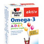 Supliment alimentar Aktiv Omega 3 + A + D + E + C pentru copii, 30 capsule masticabile, DOPPELHERZ