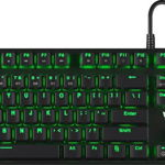 Tastatura Mecanica Gaming Profesionala, Savio Tempest RX Full, TKL, Outemu Brown Switch, Full Antigosting, 104 taste, iluminare Verde, Savio