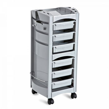 AGV Ucenic profesional cu 6 sertare pentru salon Friend - argintiu