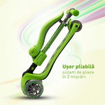 Trotineta copii 2-in-1 pliabila cu scaun reglabil si lumini 4Glow Verde 18 luni - 8 ani, TUGA Ride