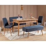 Set masă și scaune extensibile (5 bucăți) Vina 0701 - 4 - Anthracite, Atlantic Extendable Dining Table & Chairs Set 9, Stejar, 77x75x120 cm, Vella