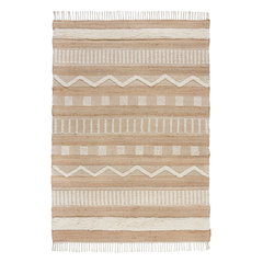 Covor dreptunghiular Flair Rugs Medina Jute, 160 x 230 cm, 2000 g/m², 60% Iuta, 26% Lana, 10% Bumbac, 3% Poliester, 1% Nailon, Crem / Ivoar