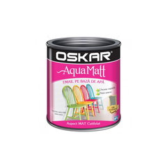 Email pe baza de apa Oskar Aqua Matt, pentru lemn si metal, gri scandinav, aspect mat, 0.6 L