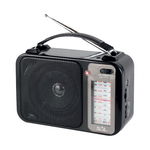 Radio Audio Portabil, AM/FW/SW1/SW2, Control Volum, USB, AUX, MP3, Antena Telescopica, Negru, Atmag