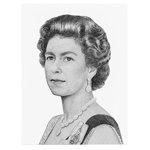 Tablou regina Elisabeta a II-a pe bancnota de un dolar 2056 - Material produs:: Tablou canvas pe panza CU RAMA, Dimensiunea:: 60x90 cm, 