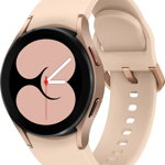 Galaxy Watch 4, 40 mm, roz-auriu, curea silicon roz, Wi-Fi, Bluetooth, GPS, NFC, rezistent la apa, Samsung
