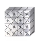 Set x5 Tapet Mozaic, At Performance, decor perete aluminiu si sticla 30*30cm culoare, argintiu, Atmag