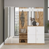 Cuier DD9-AA, stejar/gri antracit, PAL melaminat, 187.2x37.5x180 cm