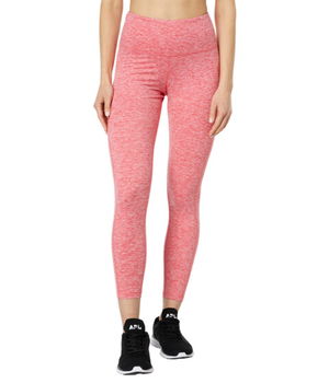 Imbracaminte Femei THRIVE SOCIETE Zip Pocket 78 Leggings Heather Coral Reef, THRIVE SOCIETE