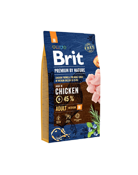 Brit Premium By Nature, Adult Medium Breed, M, Pui, hrană uscată câini, 8kg, Brit