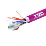 Cablu FTP cat.6 cupru integral 0,56 23AWG LSZH ignifug FLUKE PASS violet rola 305ml TED Wire Expert TED002433, Rovision