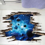 Decoratiune perete autocolanta 3D Galaxy Planet, Albastru