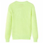 Pulover pentru copii tricotat, galben neon, 116, vidaXL
