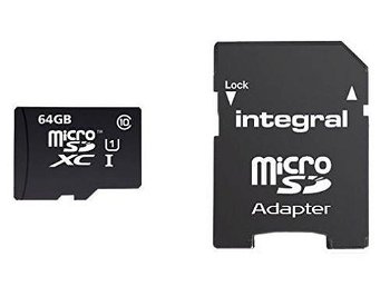 Card de memorie Integral microSDXC 64GB, Clasa 10 + Adaptor microSD, Integral