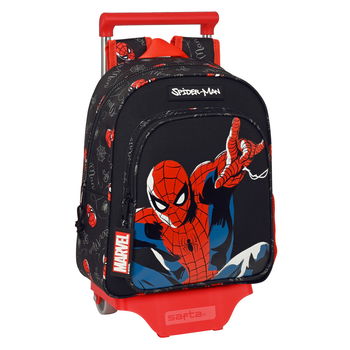 Ghiozdan cu Roți Spiderman Hero Negru (27 x 33 x 10 cm), Spiderman