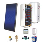 Sistem solar presurizat, panou solar plan Sunsystem PК SL FP 2.0, boiler cu 2 serpentine si rezistenta electrica Sunsystem 120 litri, pompa 25-60, controller, vas expansiune, antigel, supapa 1/2, aerisitor 1/2, Sunsystem