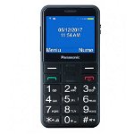 Panasonic Telefon Mobil Panasonic KX-TU155 EXBN Single SIM, 2G, pentru seniori, buton SOS, Negru, Panasonic